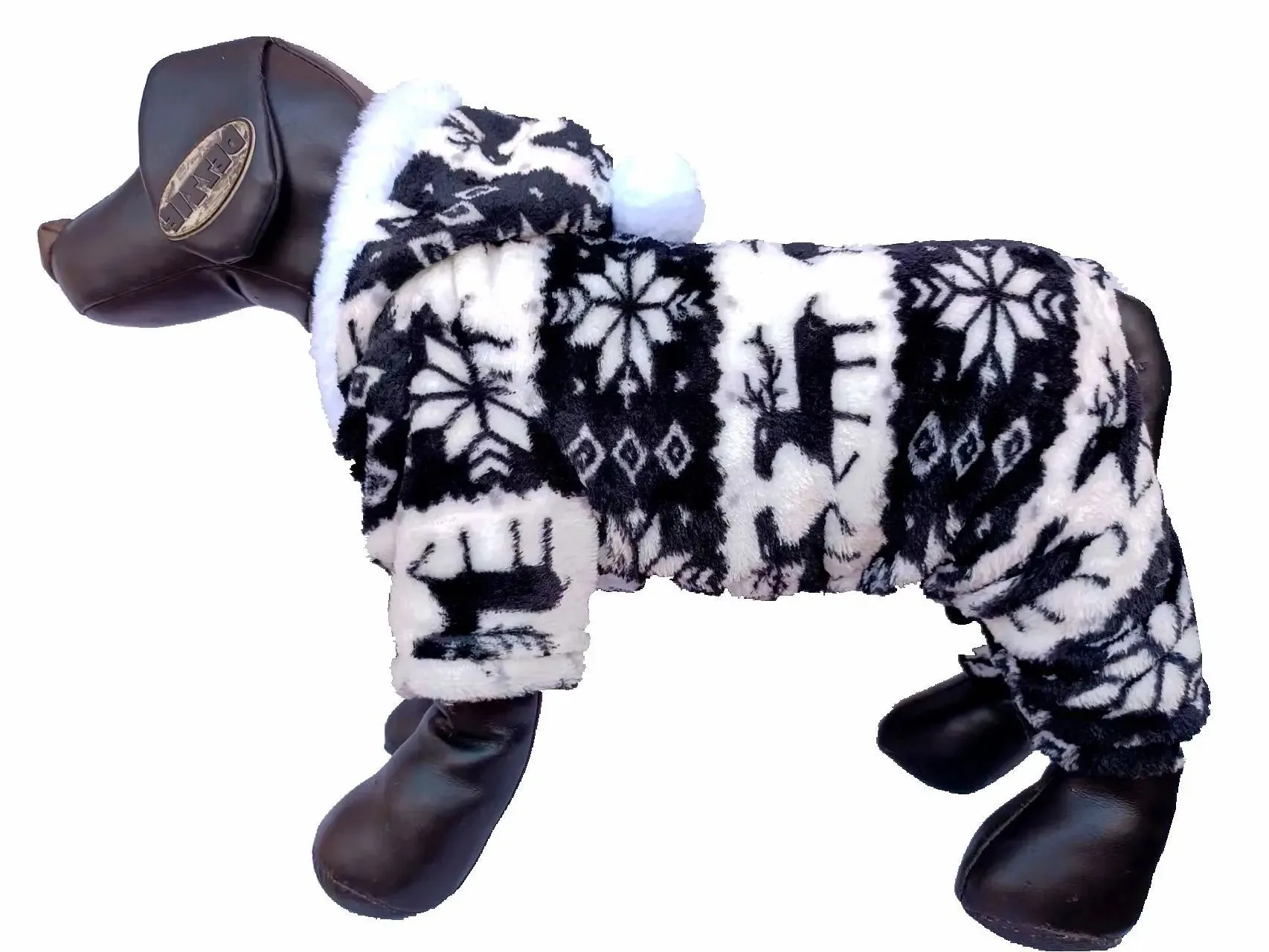Winter Plush Dog Jumpsuit - Cozy Pet Pajamas for Small to Medium Dogs and Cats