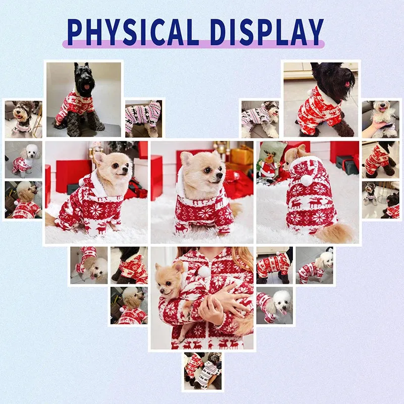 Winter Plush Dog Jumpsuit - Cozy Pet Pajamas for Small to Medium Dogs and Cats