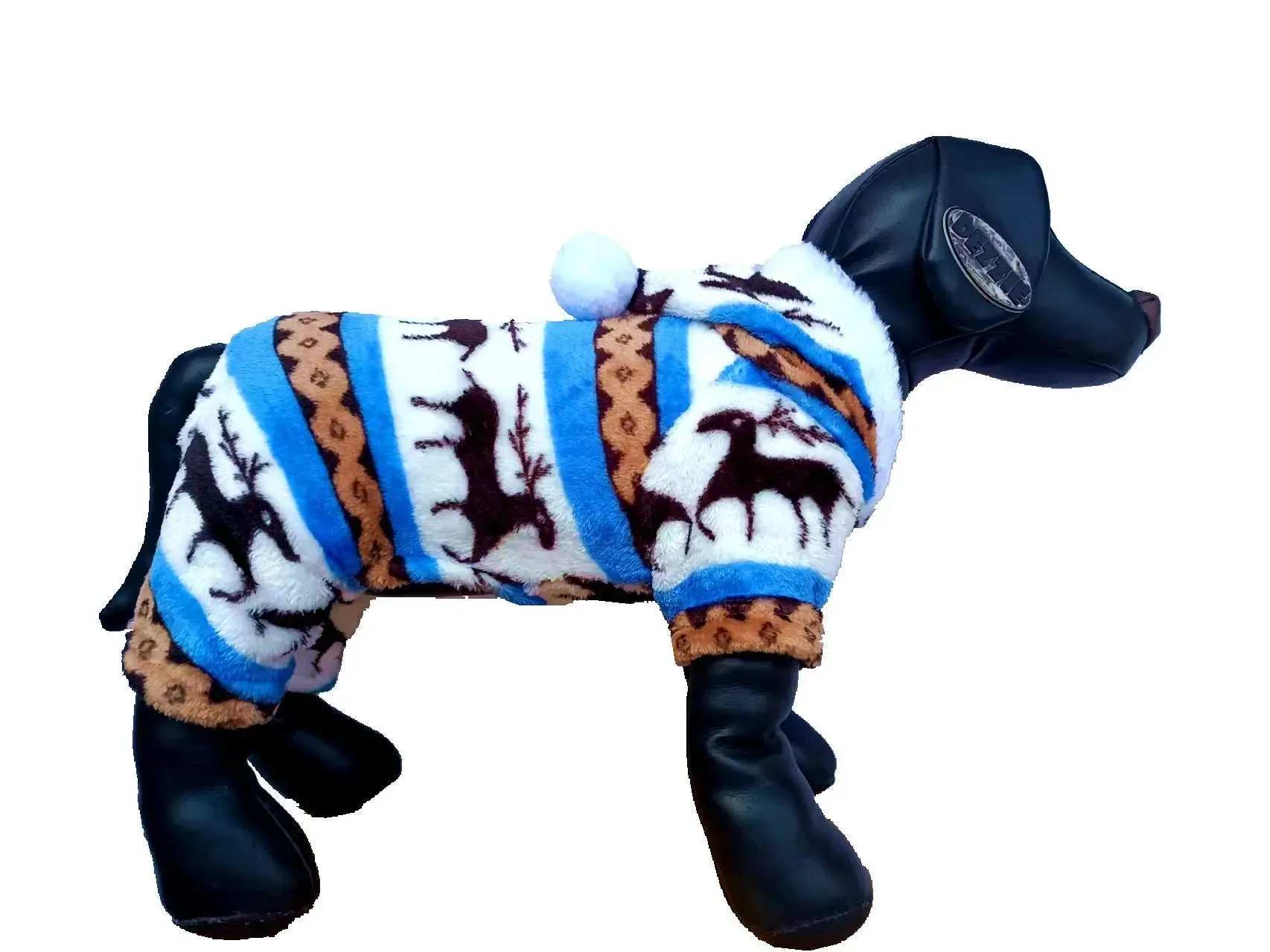 Winter Plush Dog Jumpsuit - Cozy Pet Pajamas for Small to Medium Dogs and Cats