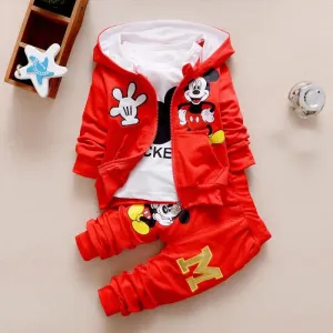Winter Toddler Boys Hoodie T-shirt Pants 3PC Set