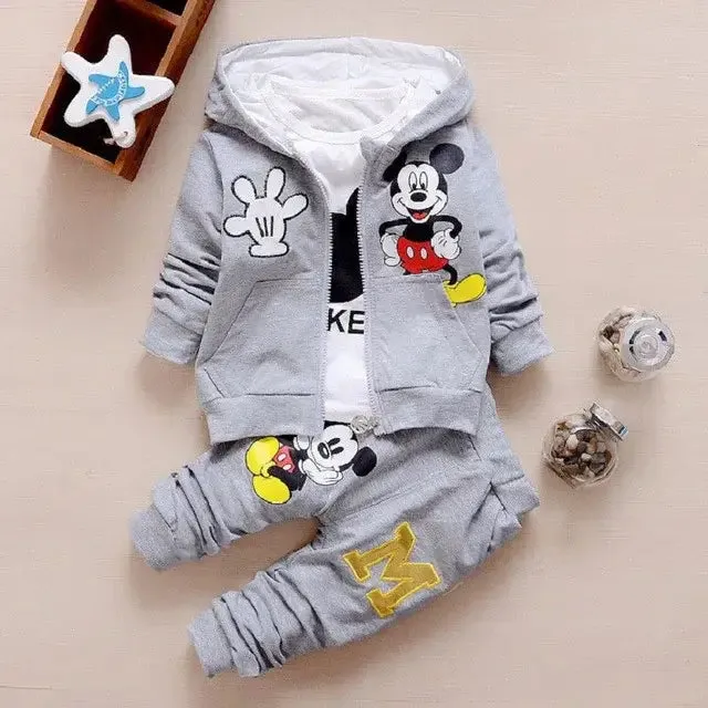 Winter Toddler Boys Hoodie T-shirt Pants 3PC Set