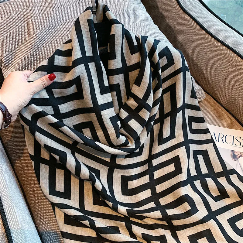 Winter warm scarves women's dual-purpose scarves Spring and Autumn Joker  sunscreen cotton and linen shawl.