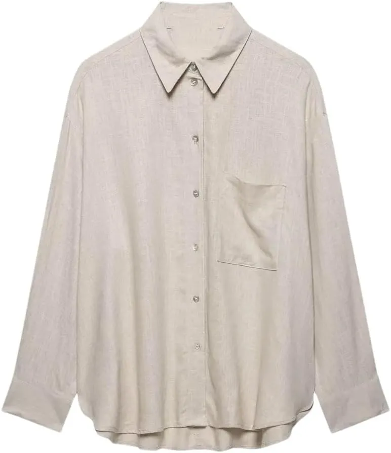 Woman Long Sleeved Shirt Slim Single Breasted Blouses