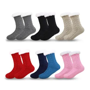 Women Christmas Socks Thickened Warm Coral Fleece Socks