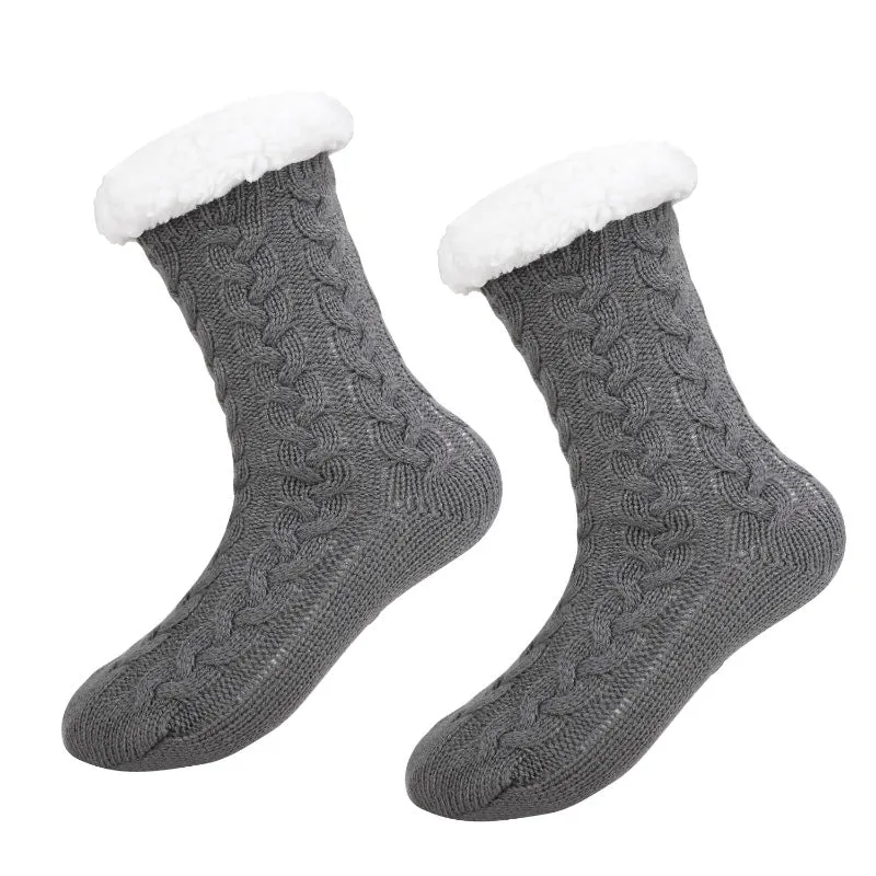 Women Christmas Socks Thickened Warm Coral Fleece Socks