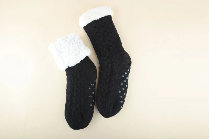 Women Christmas Socks Thickened Warm Coral Fleece Socks