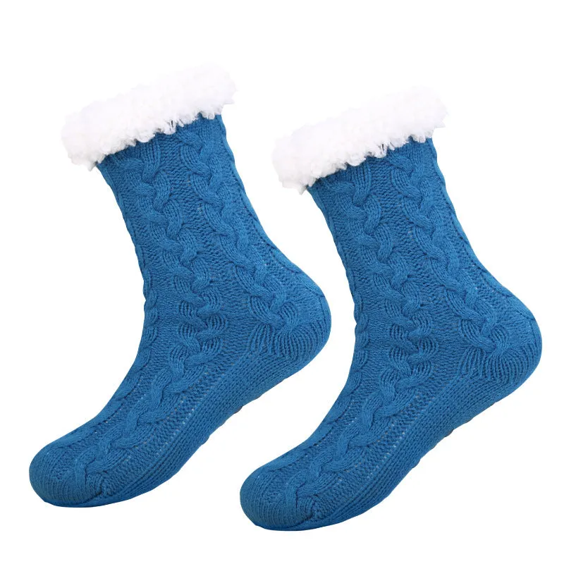 Women Christmas Socks Thickened Warm Coral Fleece Socks