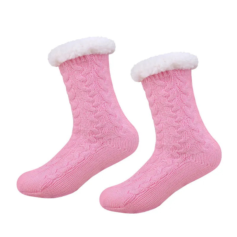 Women Christmas Socks Thickened Warm Coral Fleece Socks