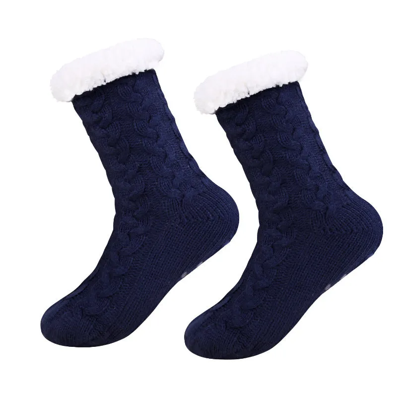 Women Christmas Socks Thickened Warm Coral Fleece Socks