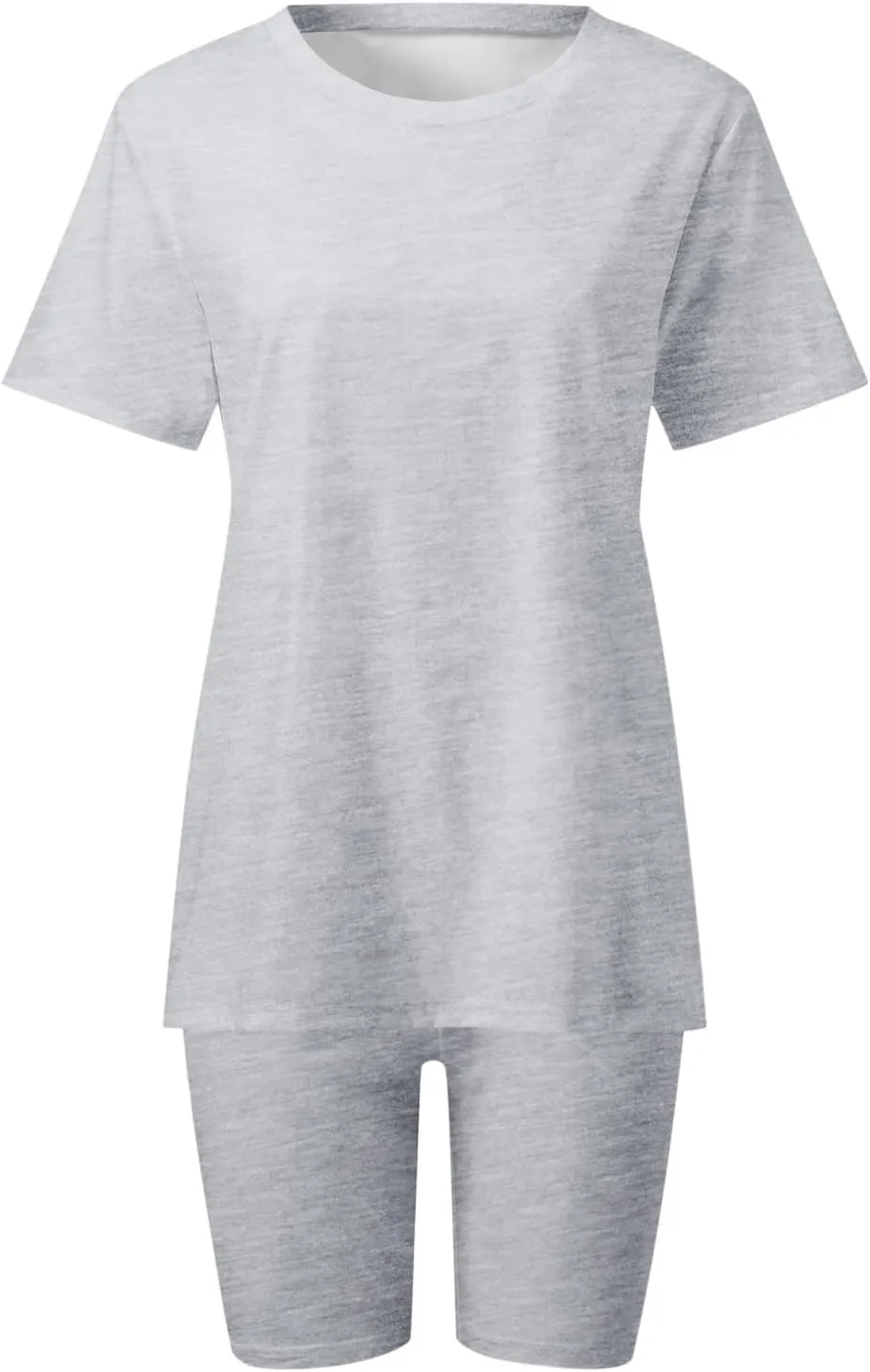 Women Cotton Lounge Sets Oversized Summer T Shirts and Biker Short Set 2 Piece Loungewear Matching Outfits