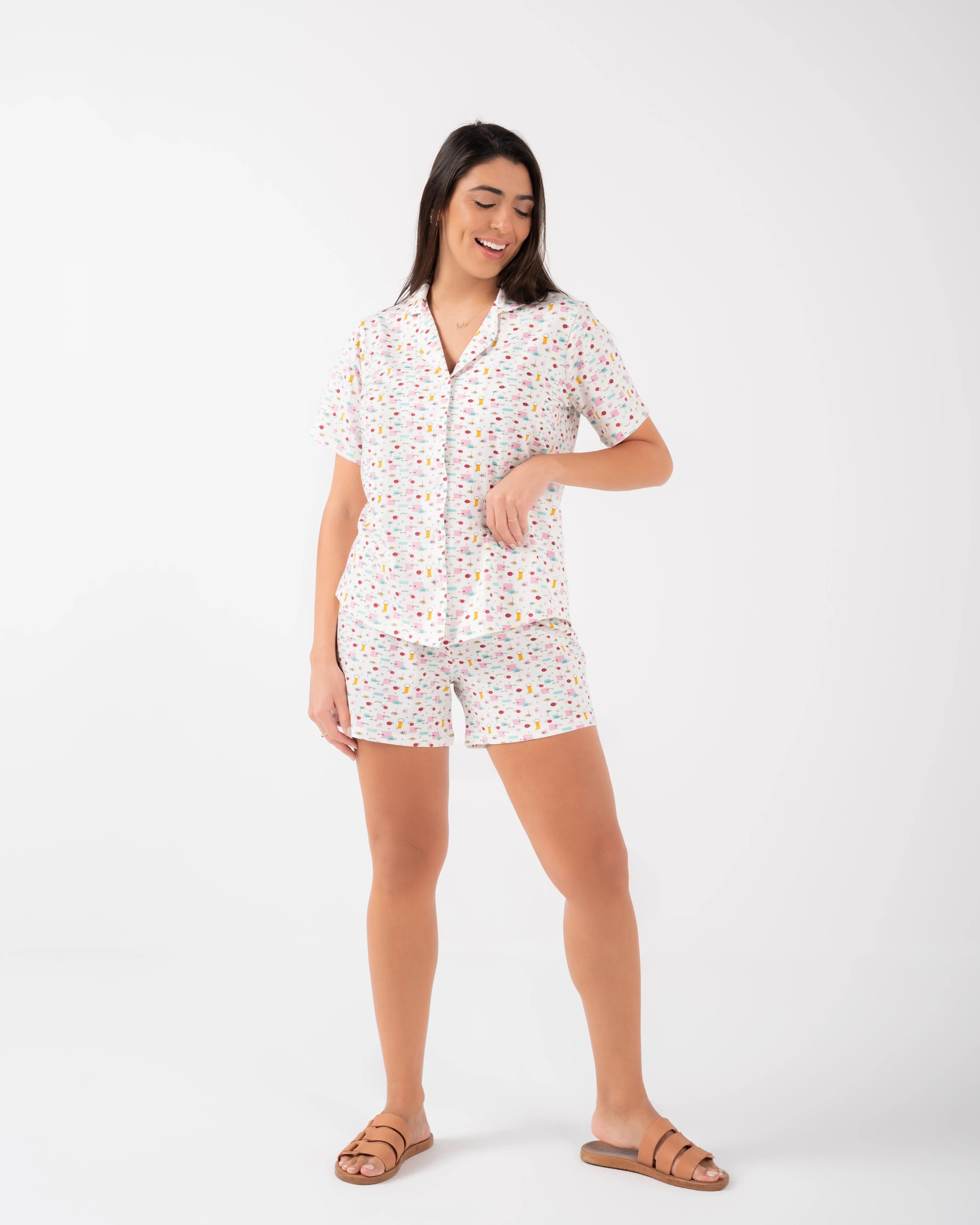 Women Cotton short sleeve short pijamas