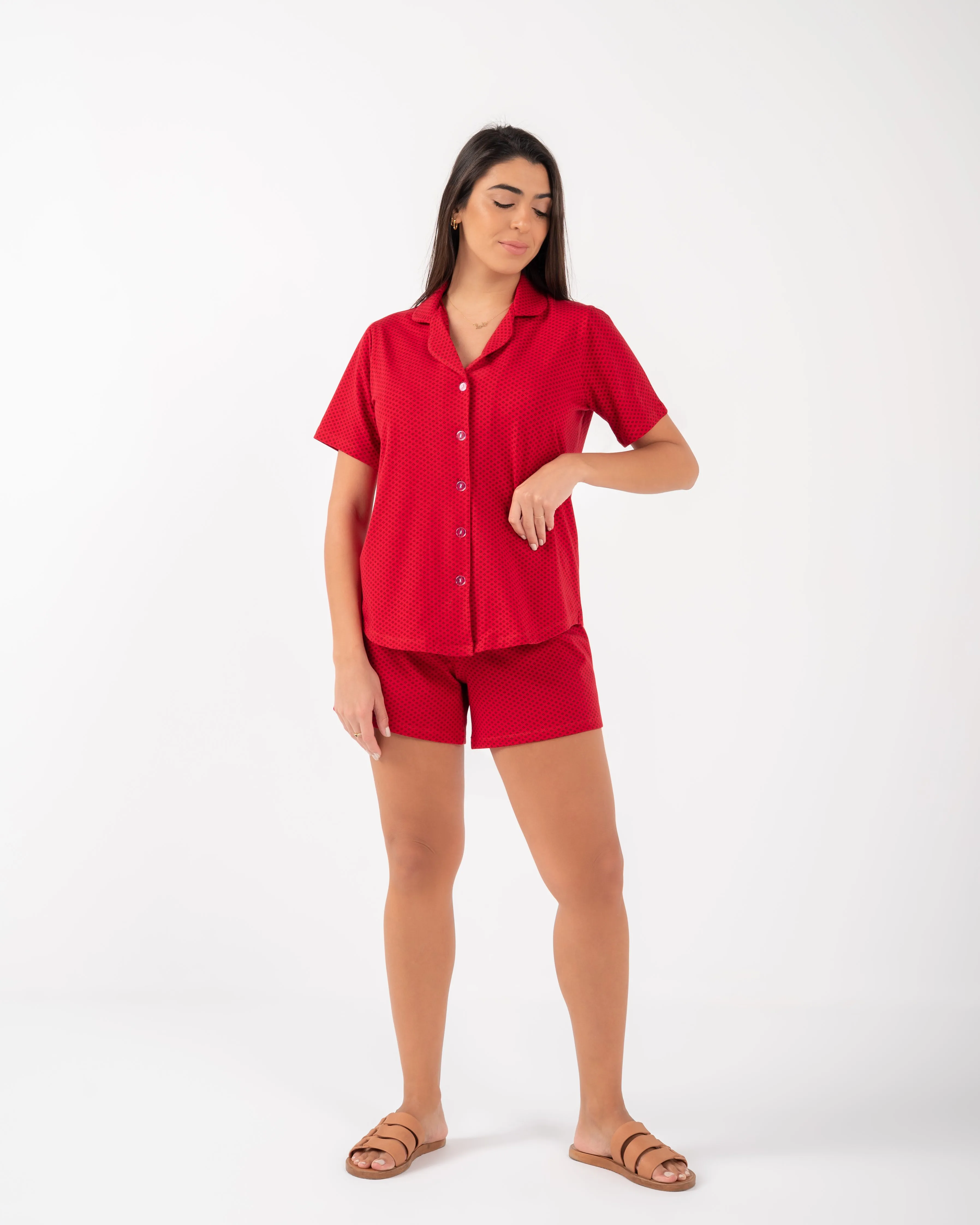 Women Cotton short sleeve short pijamas