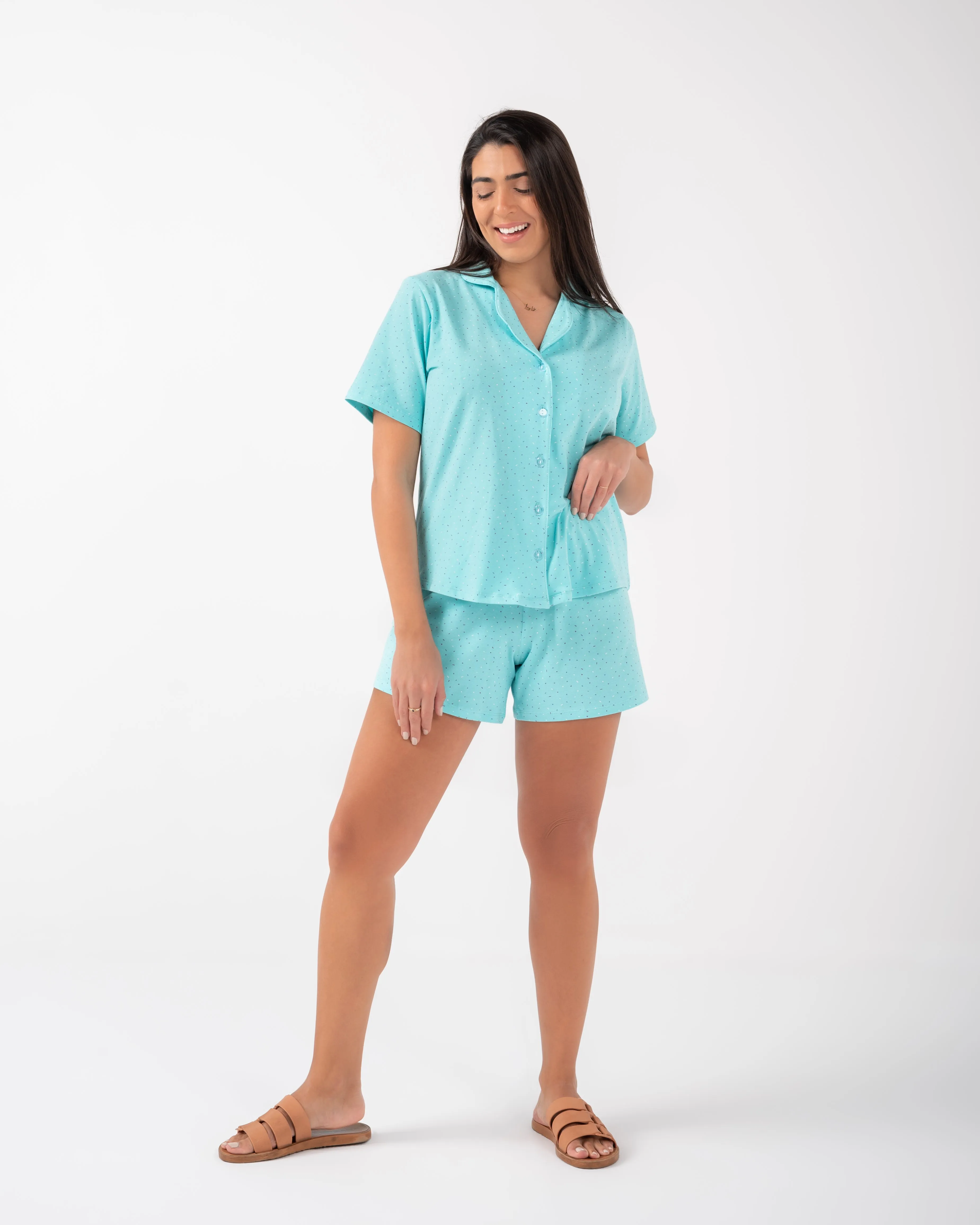 Women Cotton short sleeve short pijamas
