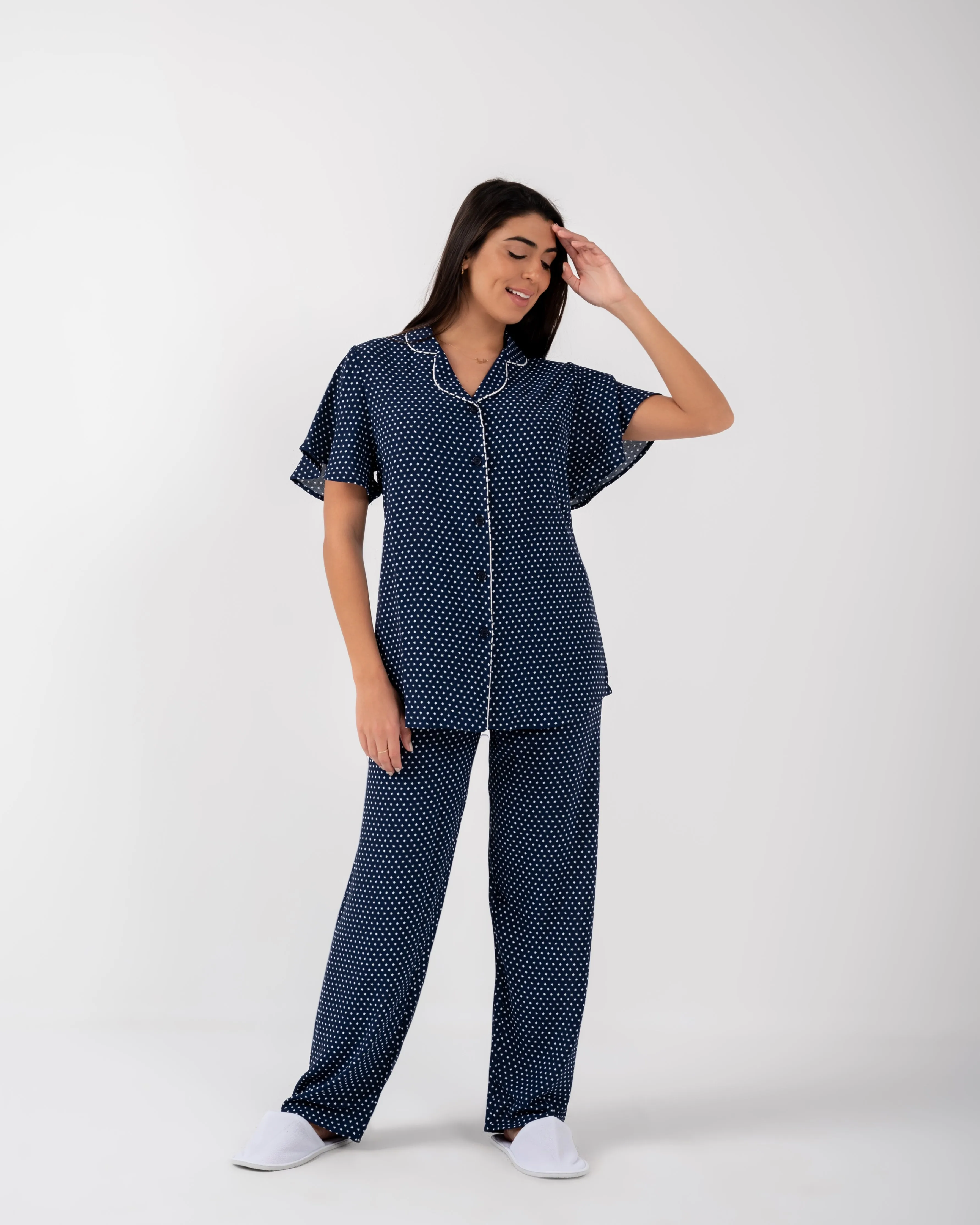 Women Cotton stars print pijamas