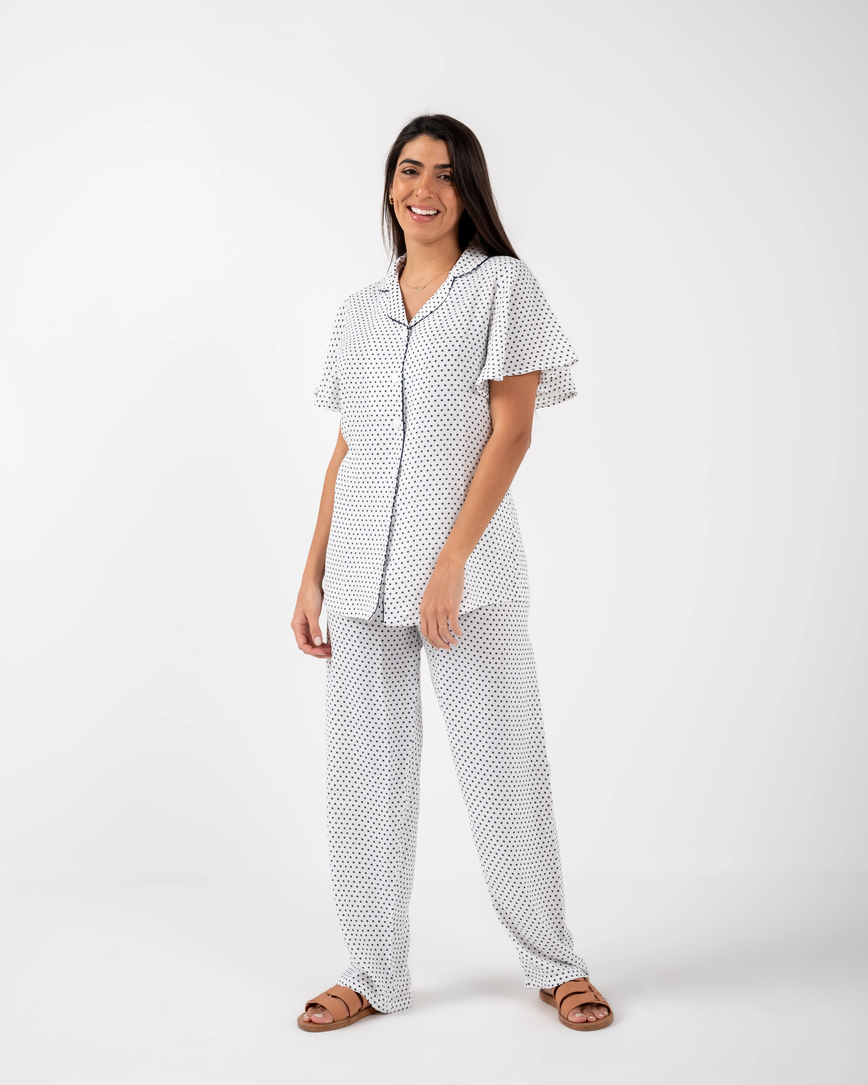 Women Cotton stars print pijamas