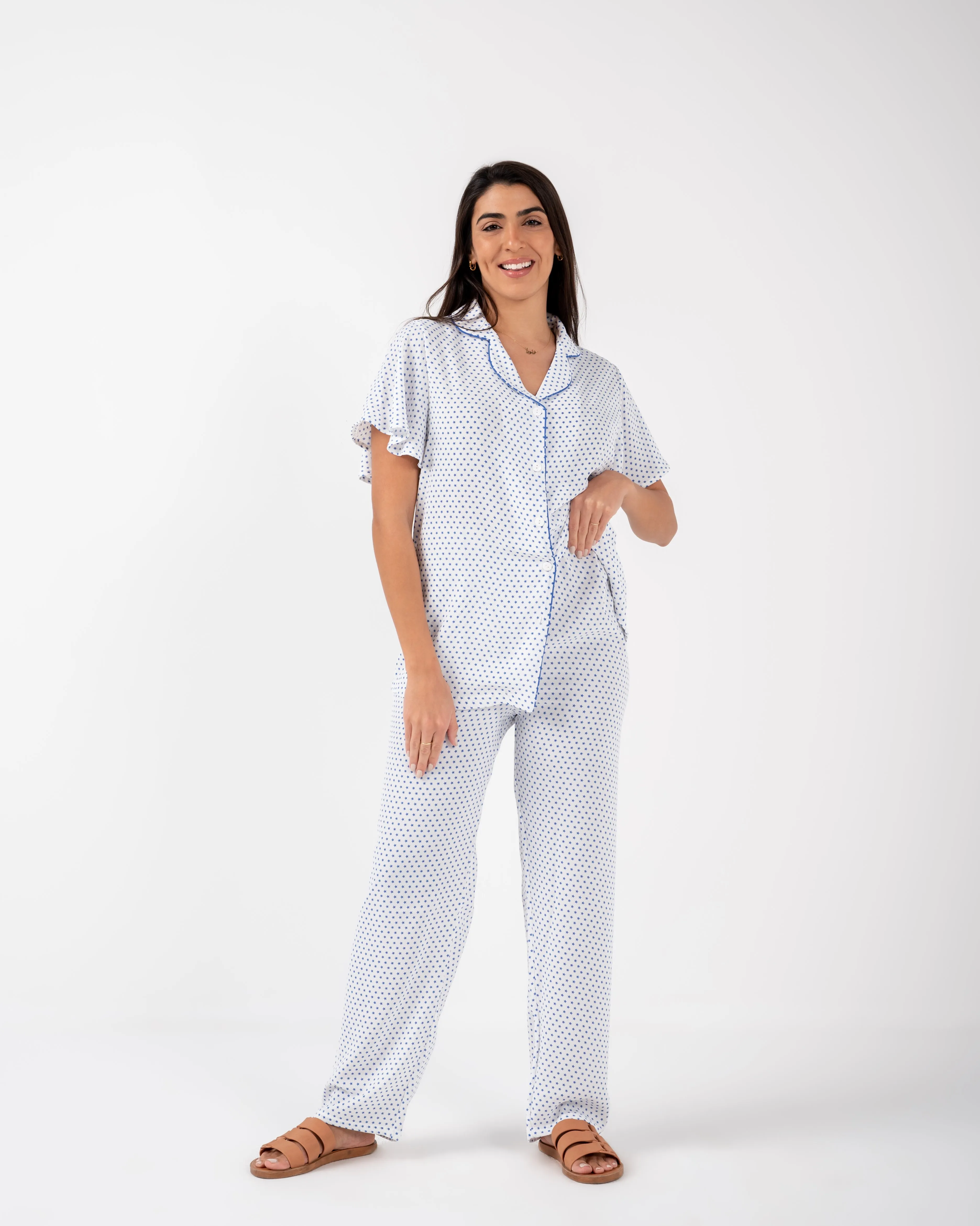 Women Cotton stars print pijamas