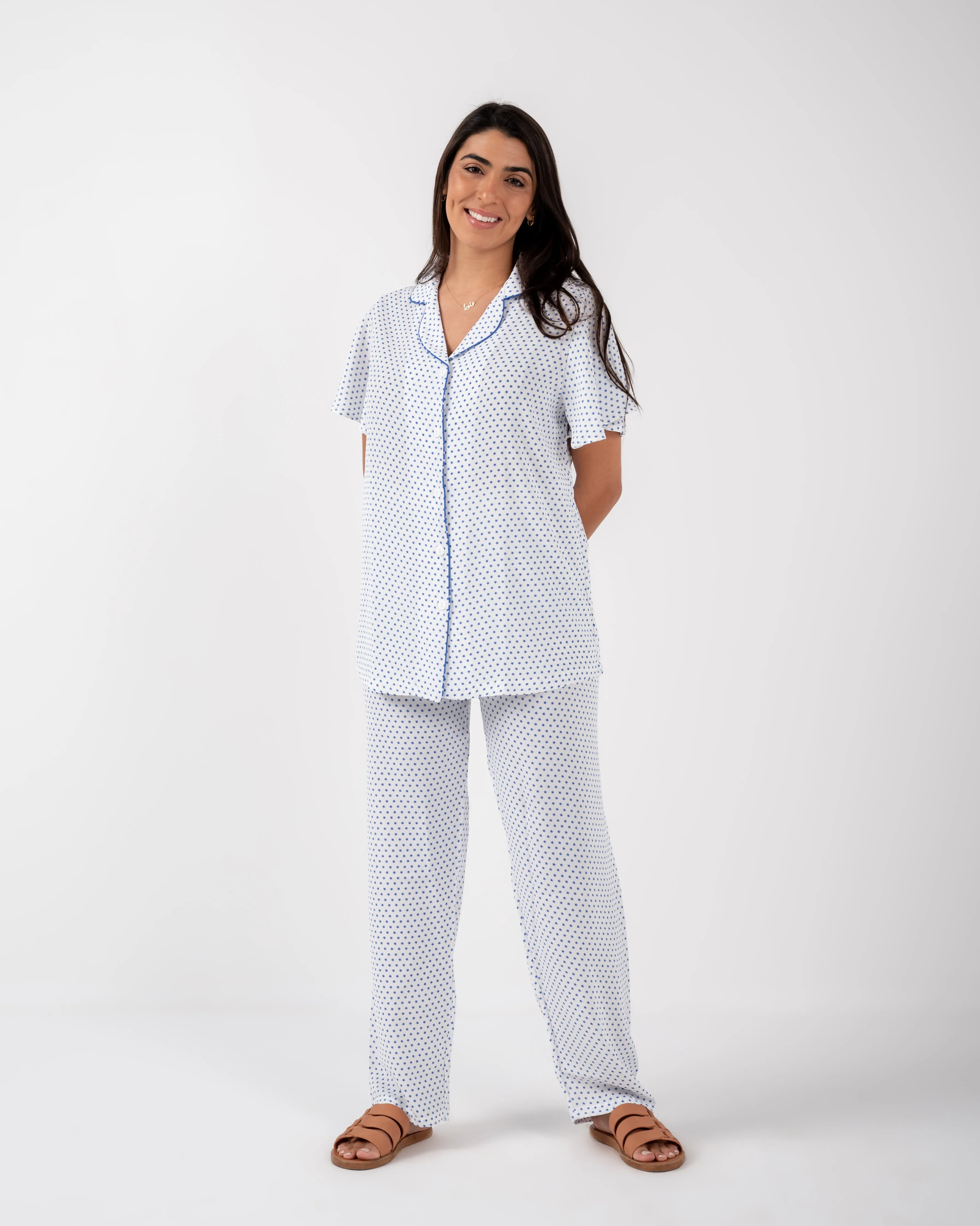 Women Cotton stars print pijamas
