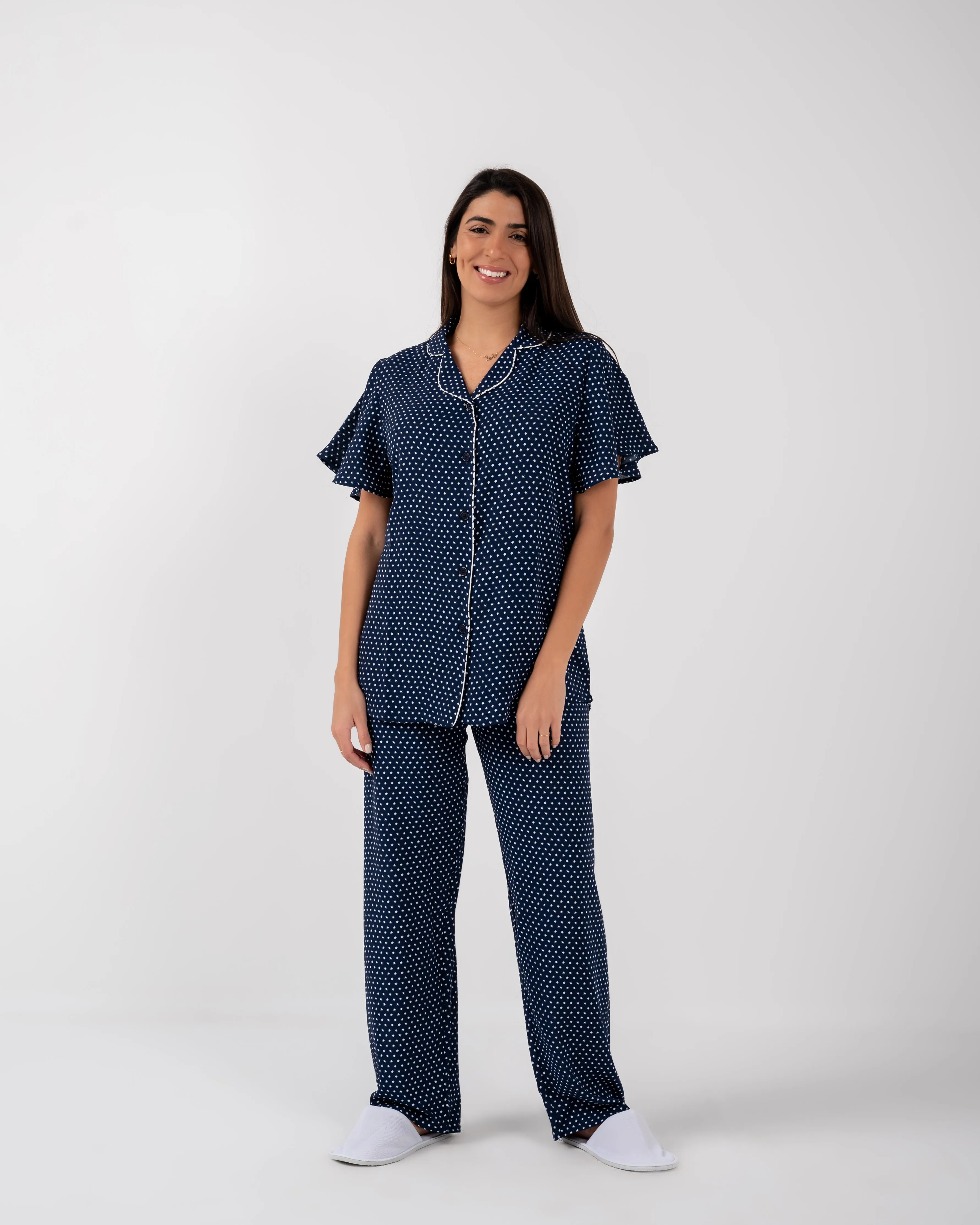 Women Cotton stars print pijamas