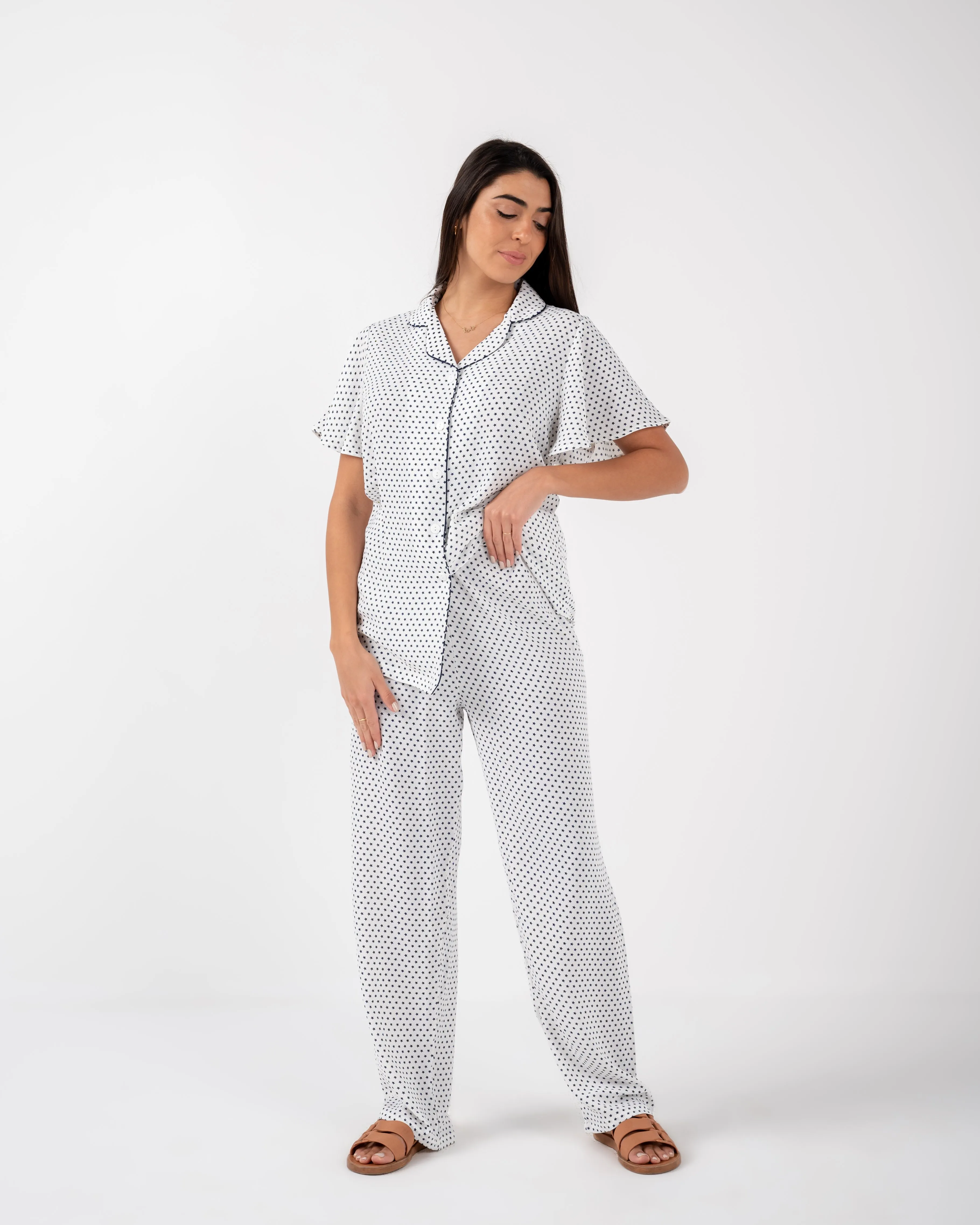 Women Cotton stars print pijamas
