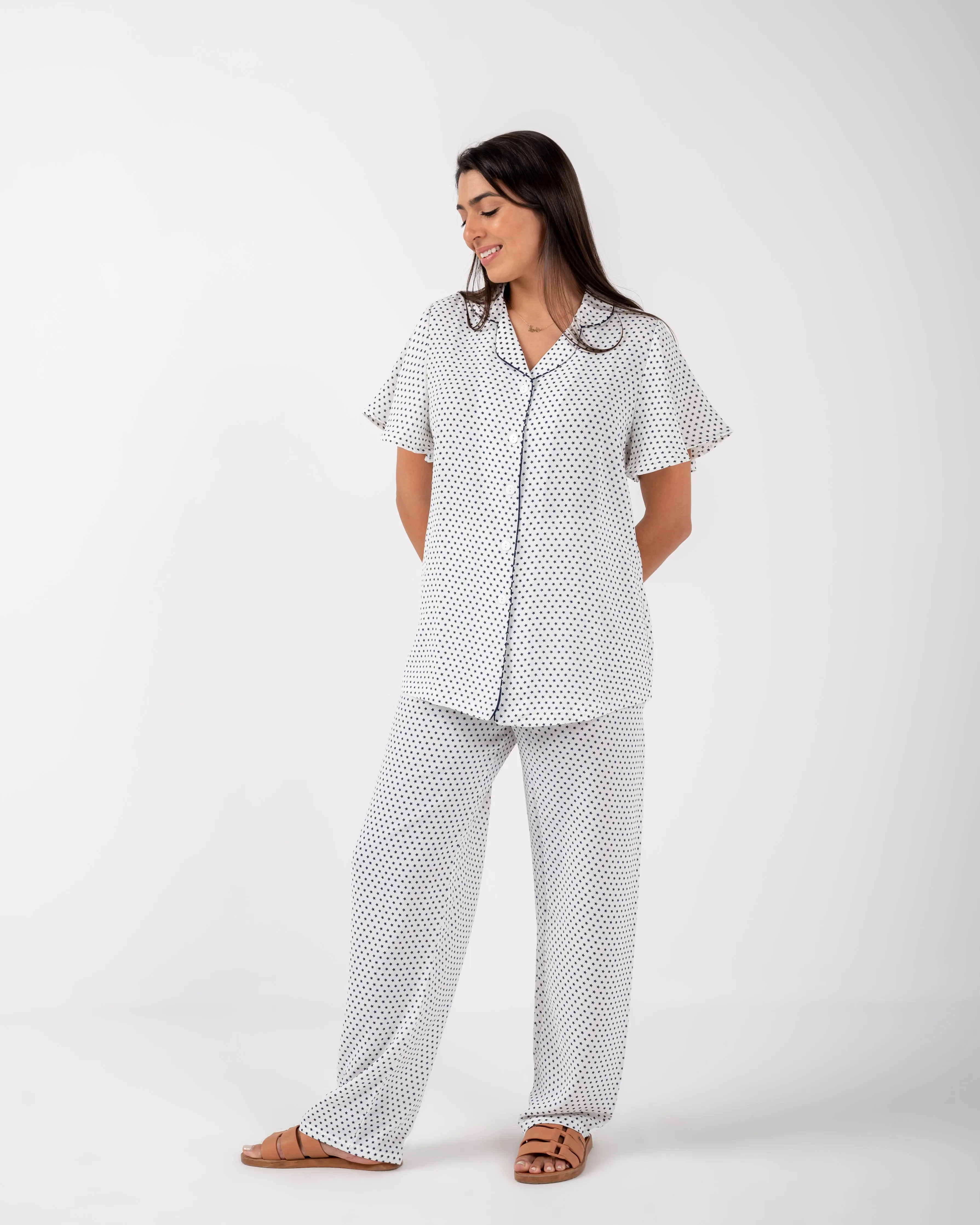 Women Cotton stars print pijamas