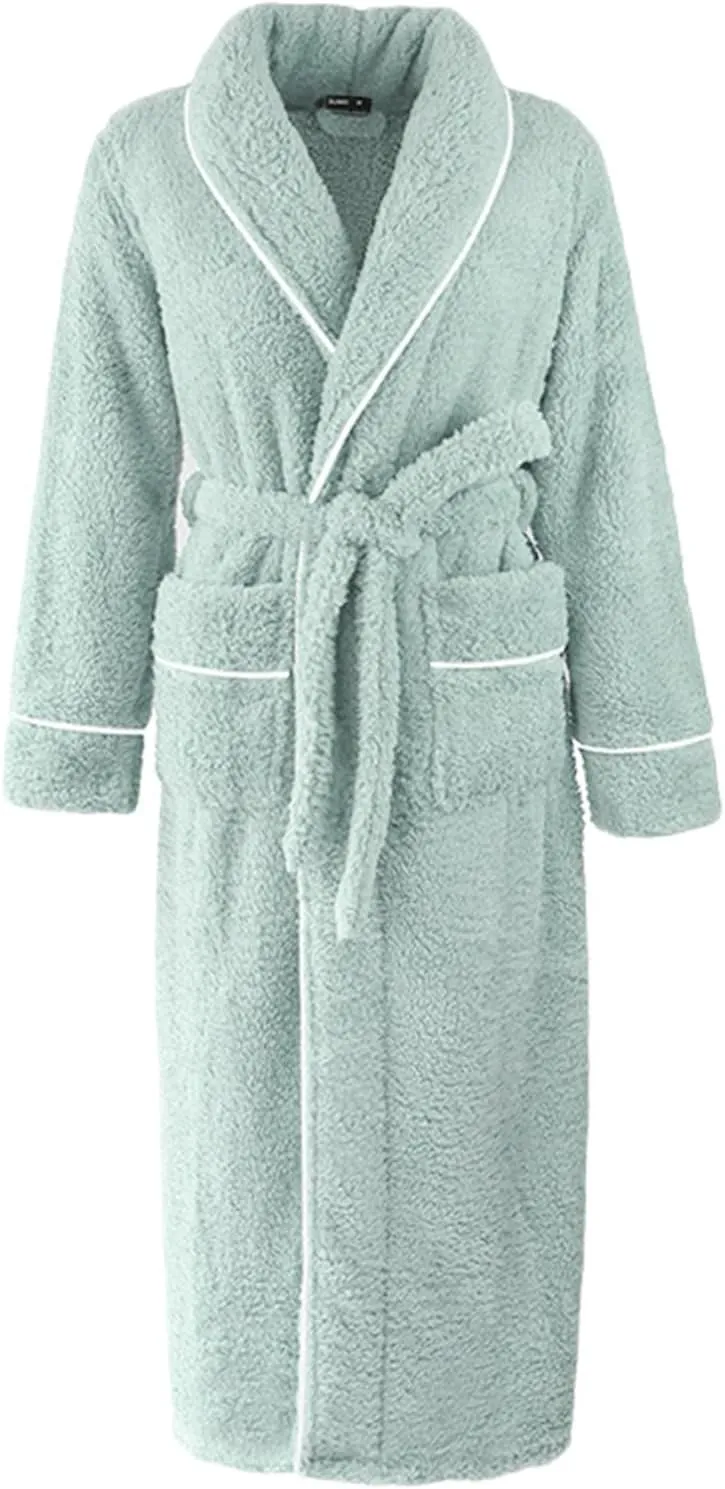 Women Lightweight Fleece Robe Comfortable Bathrobe for Women Loose Loungewear Warm Robe and Slippers Set Women