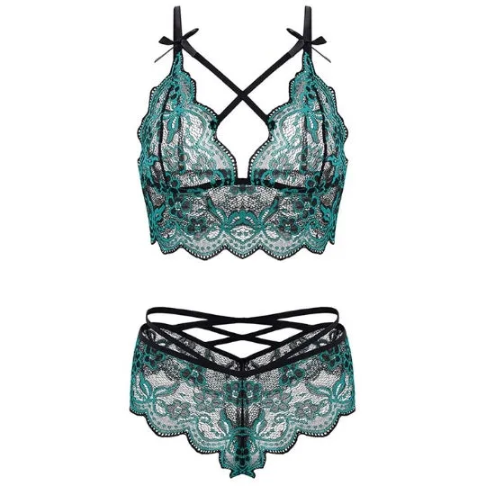 Women Lingerie Set Lace Bra and Panty Sets Strappy 2 Piece