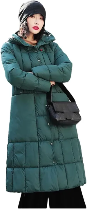 Women Padded Puffer Parkas Winter Jacket Vintage Hooded Down Cotton Coat Cotton Clothes