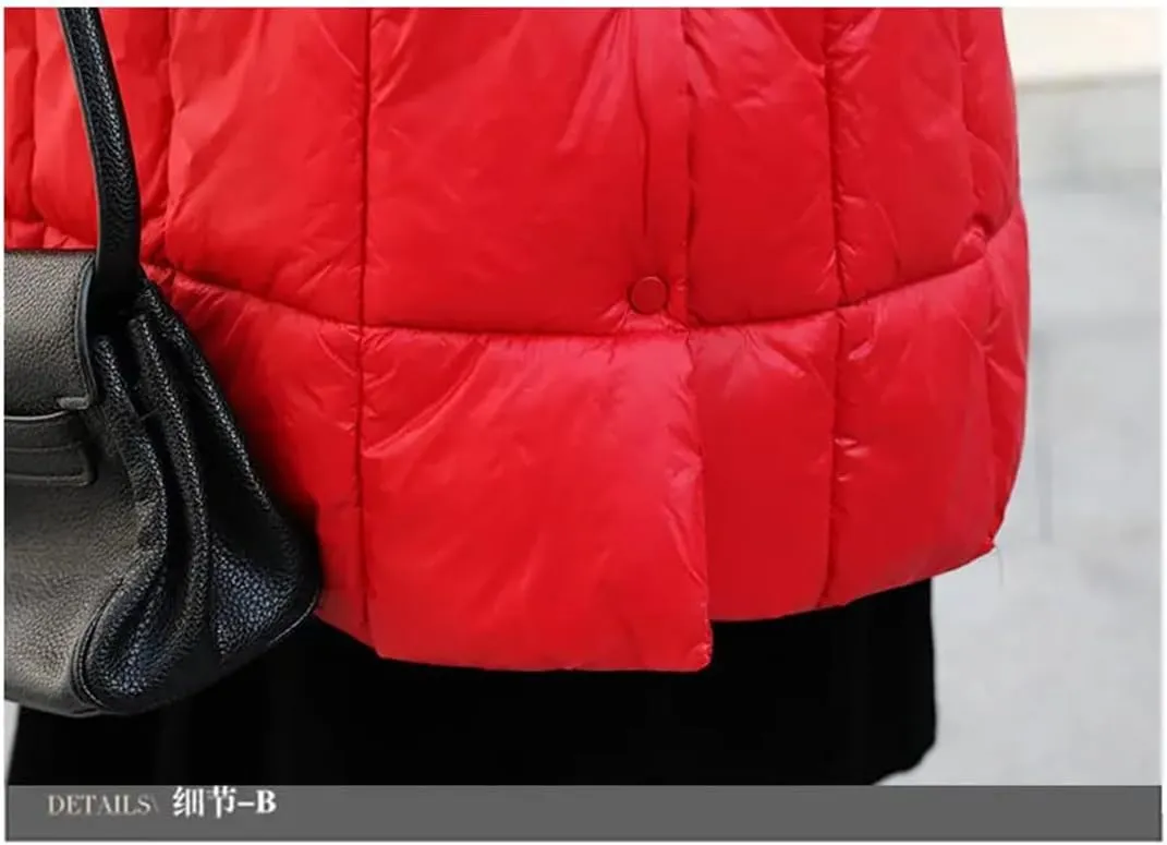 Women Padded Puffer Parkas Winter Jacket Vintage Hooded Down Cotton Coat Cotton Clothes