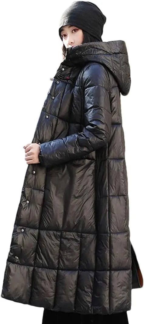 Women Padded Puffer Parkas Winter Jacket Vintage Hooded Down Cotton Coat Cotton Clothes