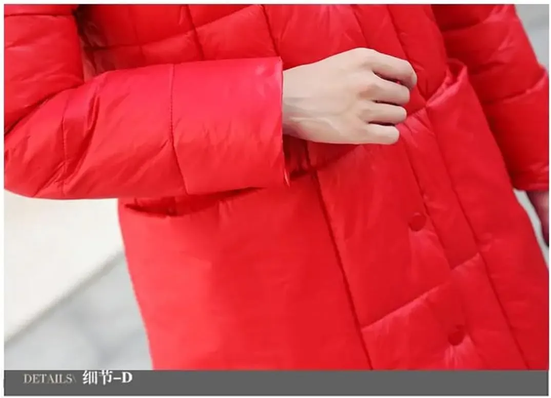 Women Padded Puffer Parkas Winter Jacket Vintage Hooded Down Cotton Coat Cotton Clothes