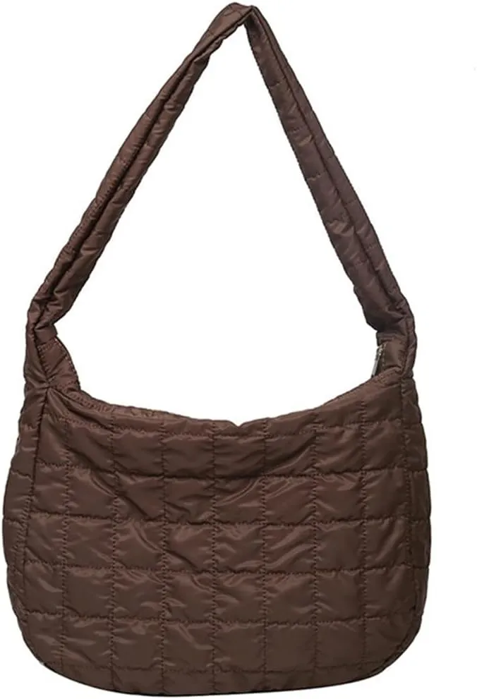 Women Puffer Tote Bags Lightweight Quilted Padding Shoulder Bag Lightweight Nylon Cotton Padded Large Tote Bags