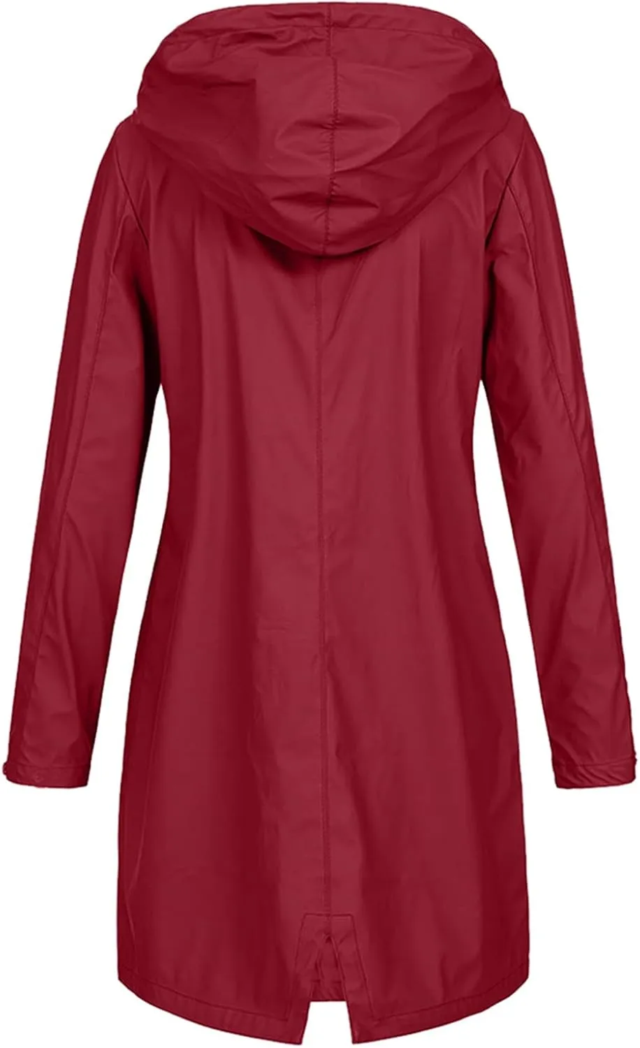 Women Waterproof Long Rain Coat Water Resistant Hooded Jacket Lightweight Outdoor Windbreaker Lightweight Rain Jackets