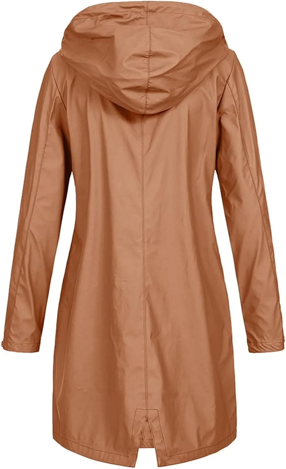 Women Waterproof Long Rain Coat Water Resistant Hooded Jacket Lightweight Outdoor Windbreaker Lightweight Rain Jackets