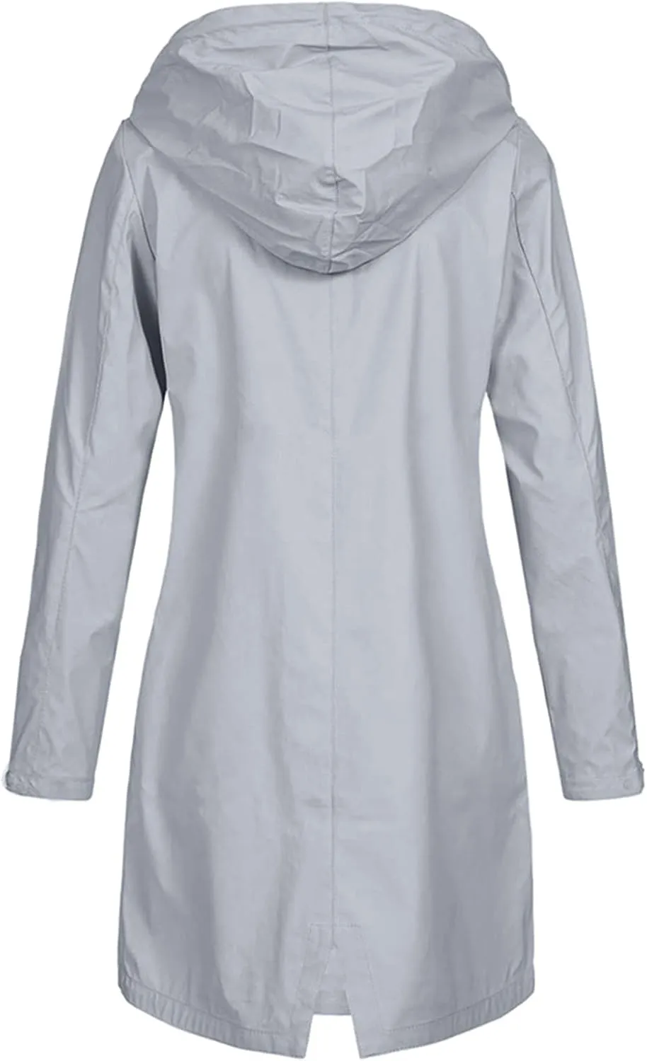 Women Waterproof Long Rain Coat Water Resistant Hooded Jacket Lightweight Outdoor Windbreaker Lightweight Rain Jackets