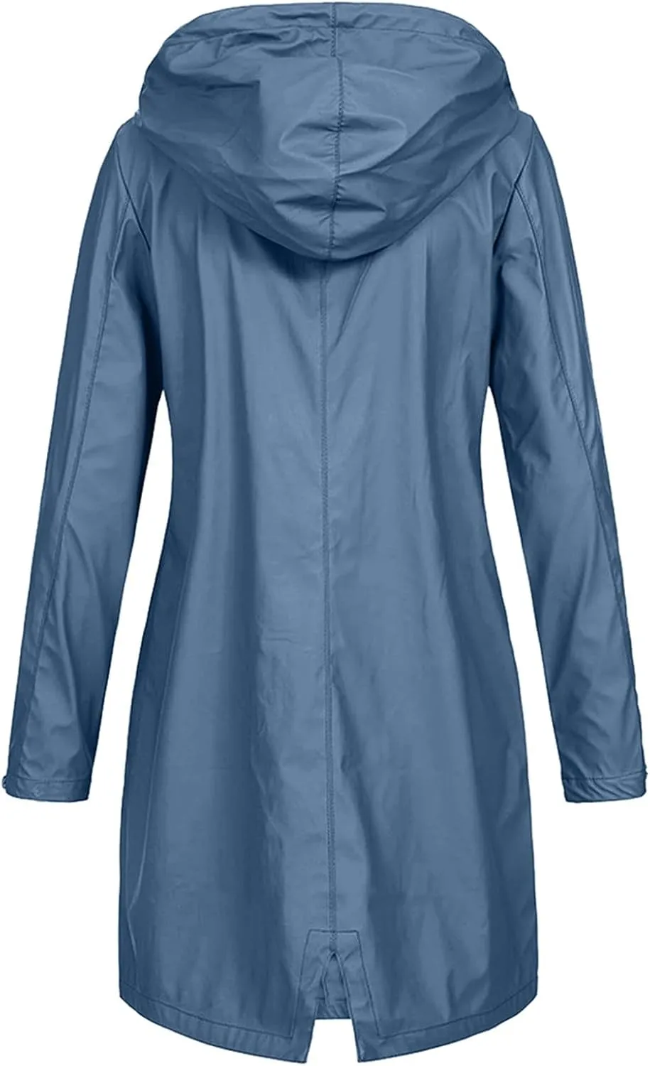 Women Waterproof Long Rain Coat Water Resistant Hooded Jacket Lightweight Outdoor Windbreaker Lightweight Rain Jackets