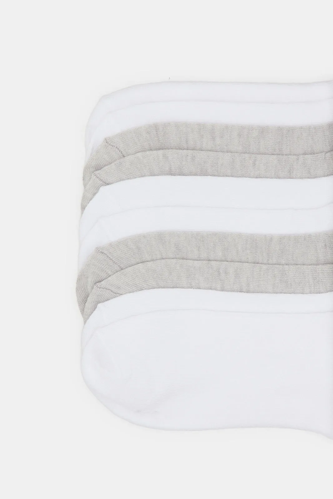Women White And Grey Basic Ankle Box Socks (10 Pairs)