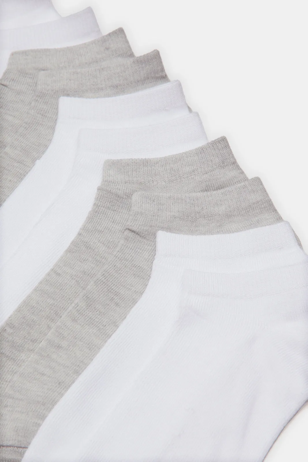 Women White And Grey Basic Ankle Box Socks (10 Pairs)