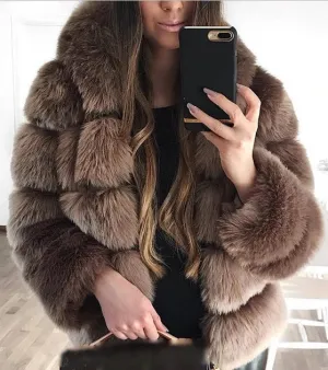 Women Winter Thickened Warm Fur Coat 
Long-sleeve/Hooded