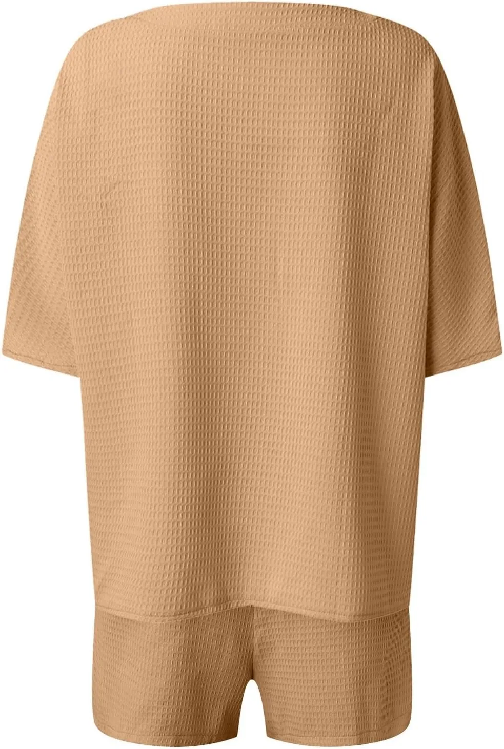 Women's 2025 Summer 2 Piece Lounge Sets Button Down Short Sleeve Tops and Shorts Casual Sweatsuits with Pockets