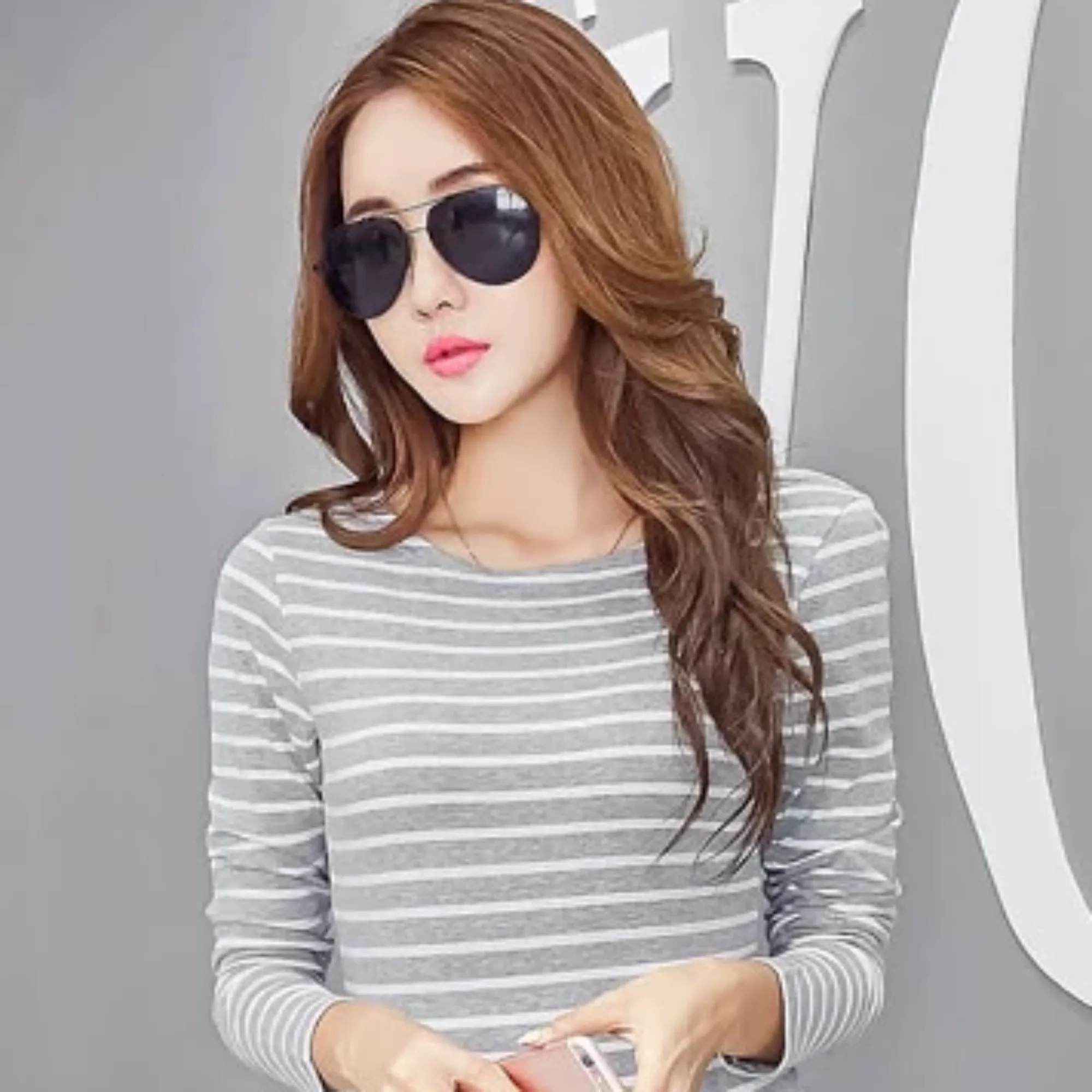 Women's Autumn Casual O-Neck Striped T-Shirt | Plus Size