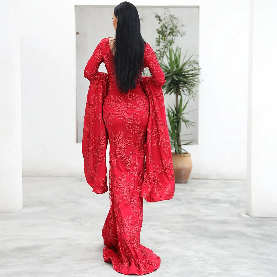Women's Autumn O-Neck Glitter Dress