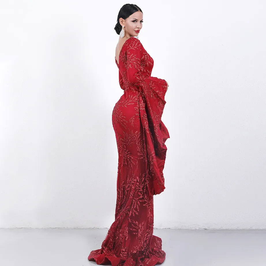 Women's Autumn O-Neck Glitter Dress