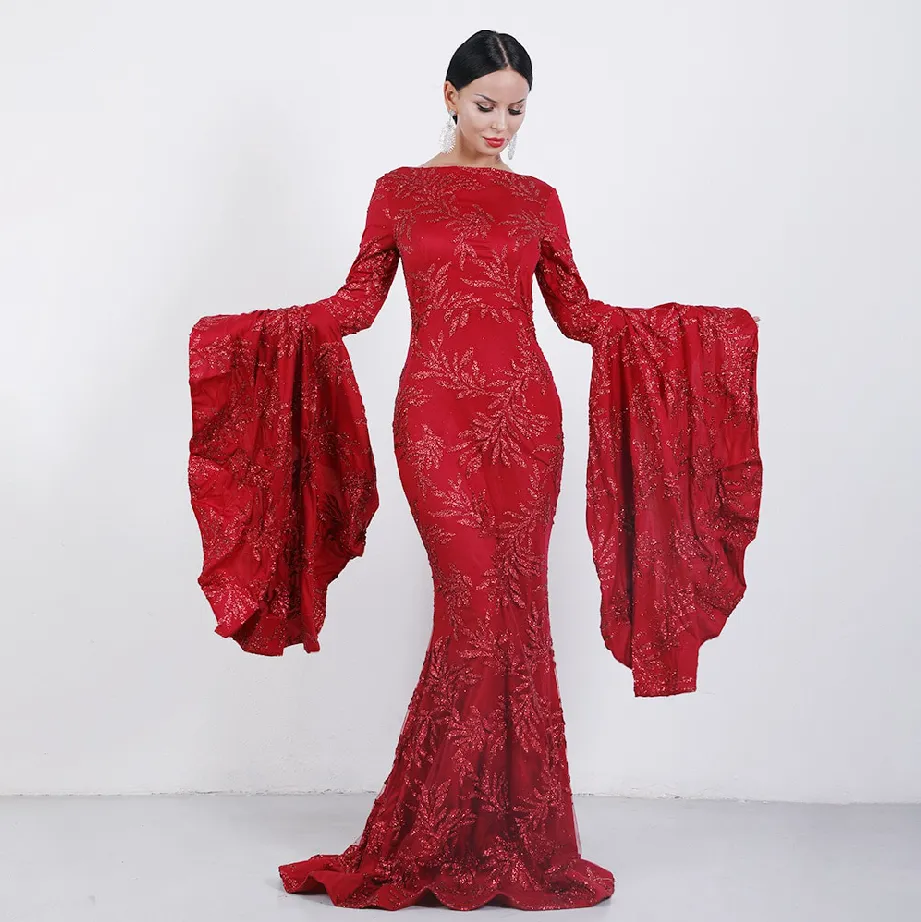 Women's Autumn O-Neck Glitter Dress