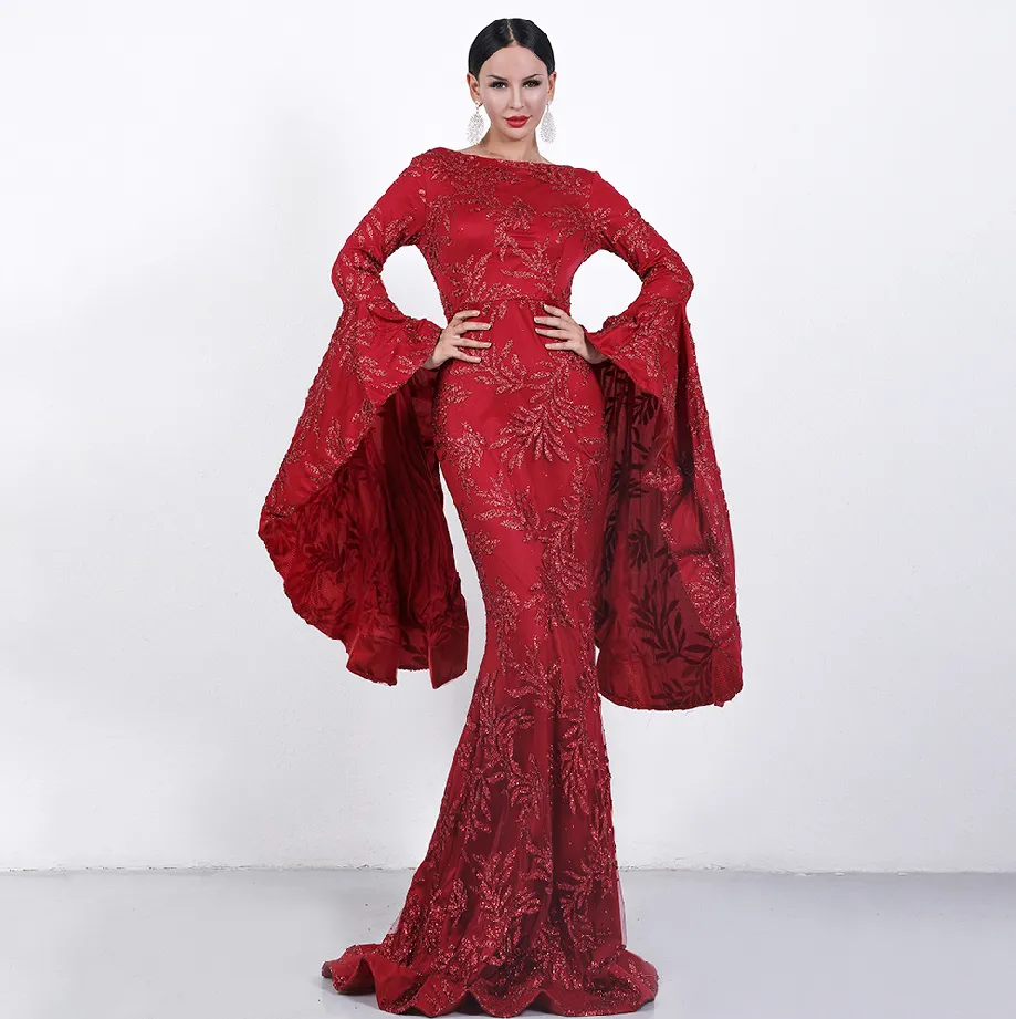 Women's Autumn O-Neck Glitter Dress