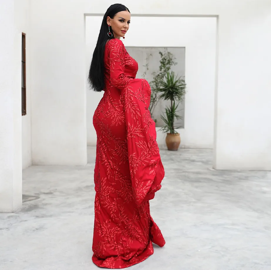 Women's Autumn O-Neck Glitter Dress