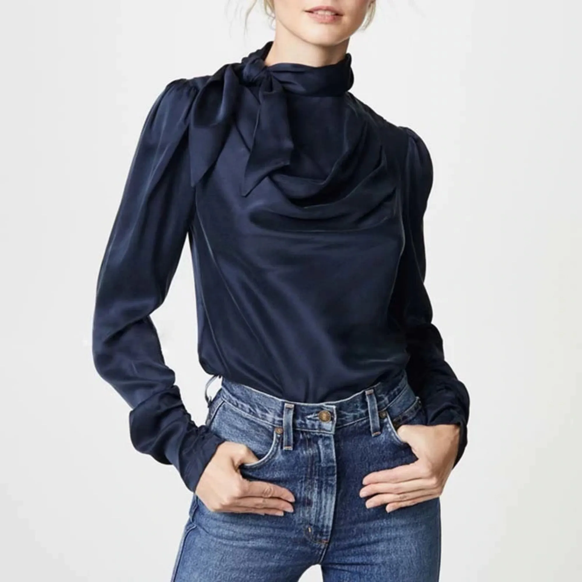 Women's Autumn Polyester Long-Sleeved Blouse
