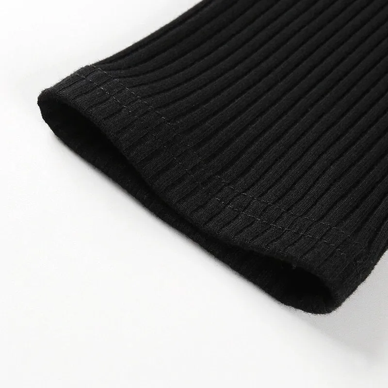 Women's Autumn/Winter Cotton Hollow Out Shoulder Long-Sleeved Bodysuit With Turtleneck