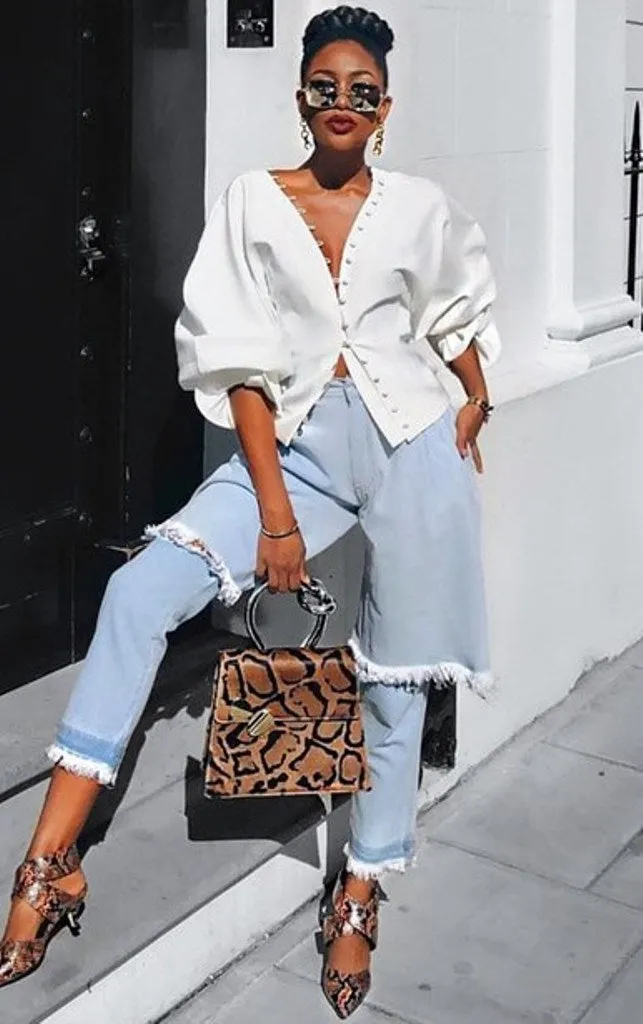 Women's Autumn/Winter Vintage V-Neck Long-Sleeved Blouse