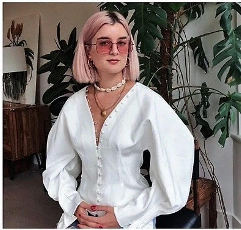 Women's Autumn/Winter Vintage V-Neck Long-Sleeved Blouse