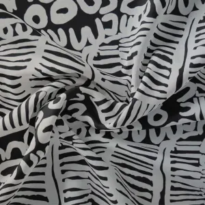 Women’s Business Fabric 2m – White on Black (Tencel Linen)